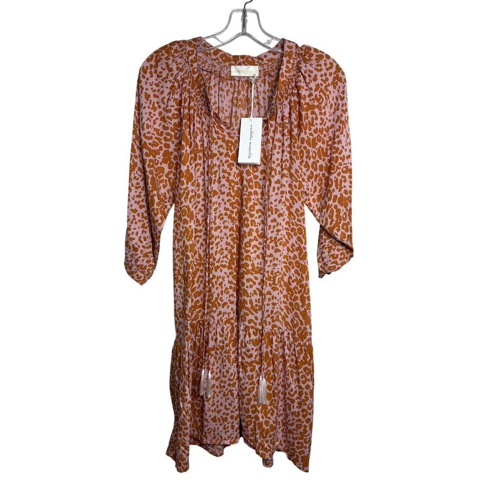 NWT Natalie Martin Stevie Dress in Blush Leopard Sz. XS